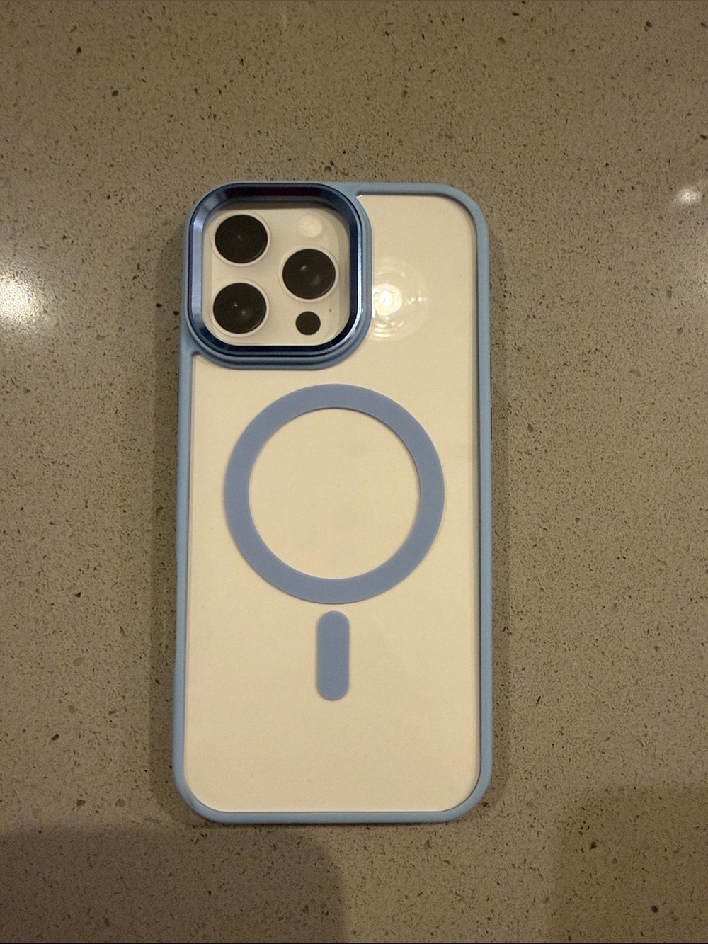 NEW Apple Clear MagSafe-Compatible Case with Light Blue Trim